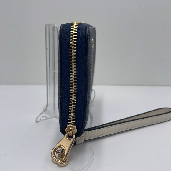Coach Long Zip Around Wallet Wristlet In Signature Canvas Gold/DENIM MULTI - Picture 6 of 16